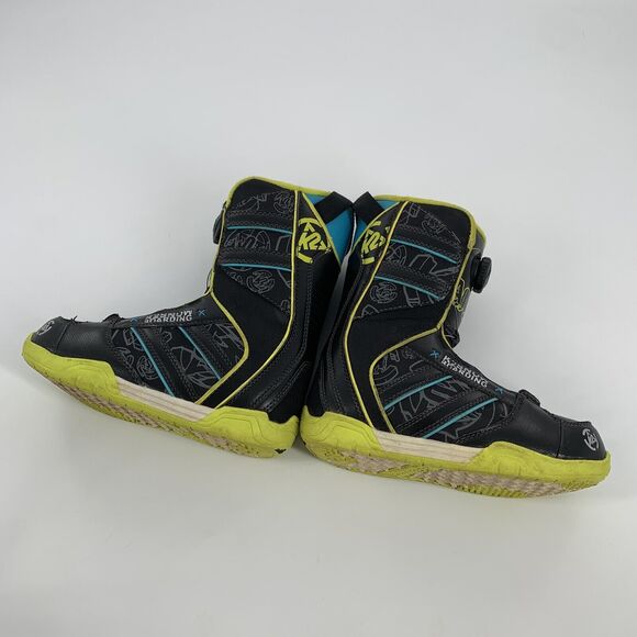 K2 Vandal Snowboard BOA System Boots 4 Mens 5 Womens 35.5 EUR Black Yellow Blue - Picture 5 of 9